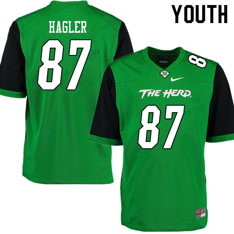 Youth #87 Hayden Hagler Marshall Thundering Herd College Football Jerseys Sale-Gren